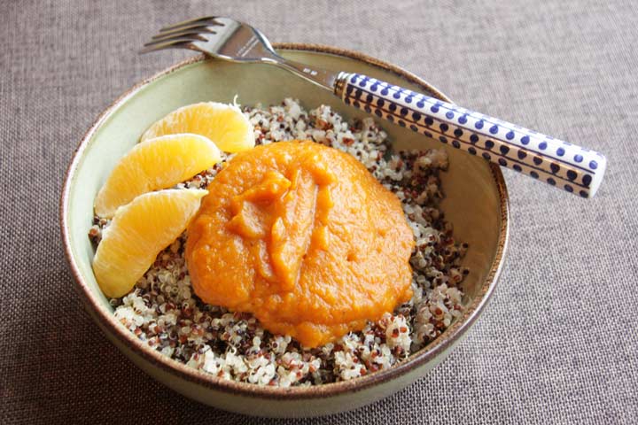 Kürbismus auf Quinoa zum Frühstück