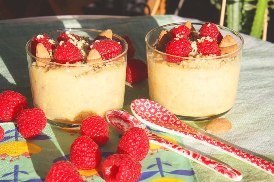 Seidentofu-Dessertcreme mit Mango