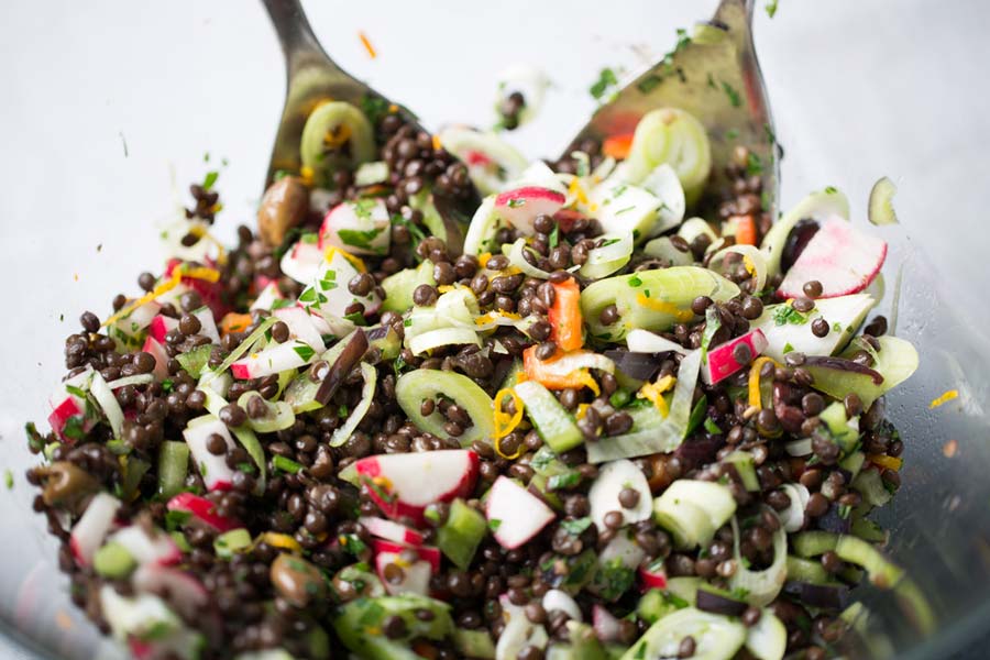 Lisensalat a la bunt gekocht